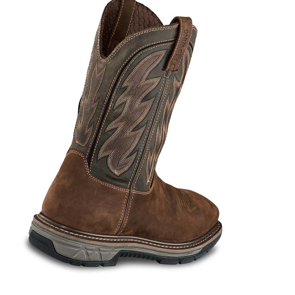 Red Wing Rio Flex 11-inch Waterproof, Safety Toe Pull On Men's Boots Brown | ZA 239ILH